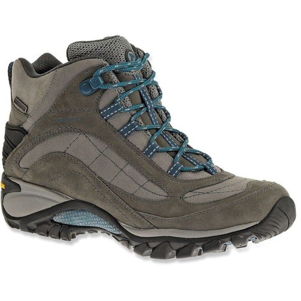 Merrell Castle Rock Gray Blue REI GTX Waterproof Hiking Boots Women 10 High top